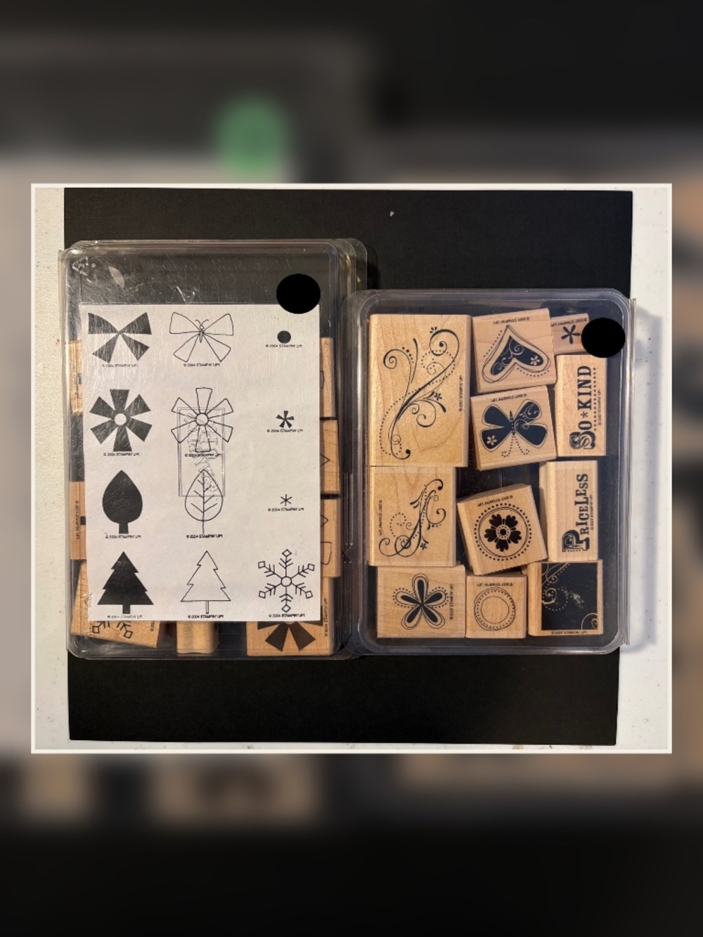 Stampin’ Up Wood Mounted Rubber Stamp Lot Floral Holiday Scrapbooking